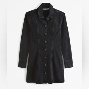 Abercrombie & Fitch Denim Shirt Dress Black Wash